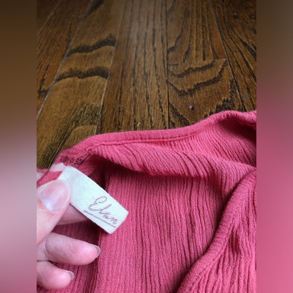 Elan Women’s M Rose Pink Short Lightweight Gauze Dress w/Smocked Waist - EUC! - Picture 9 of 11